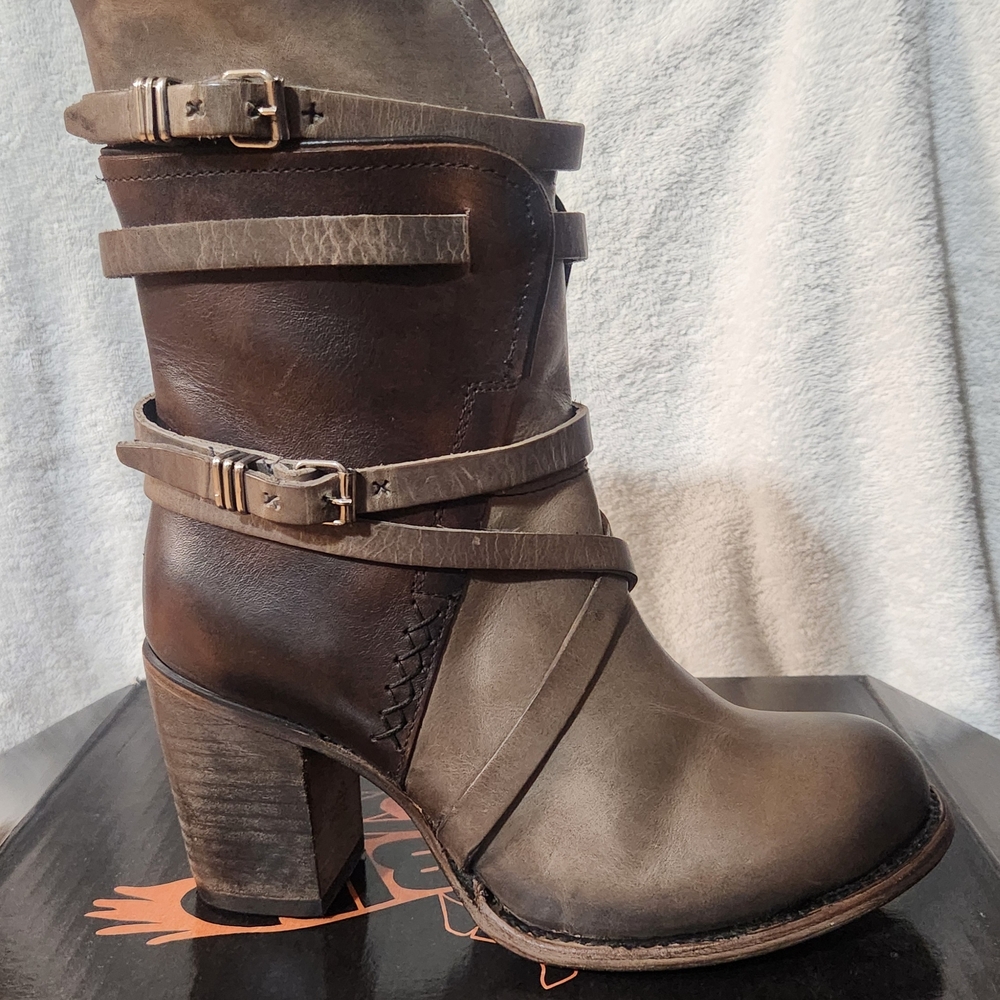 New Women's Brown Leather Ankle Boots